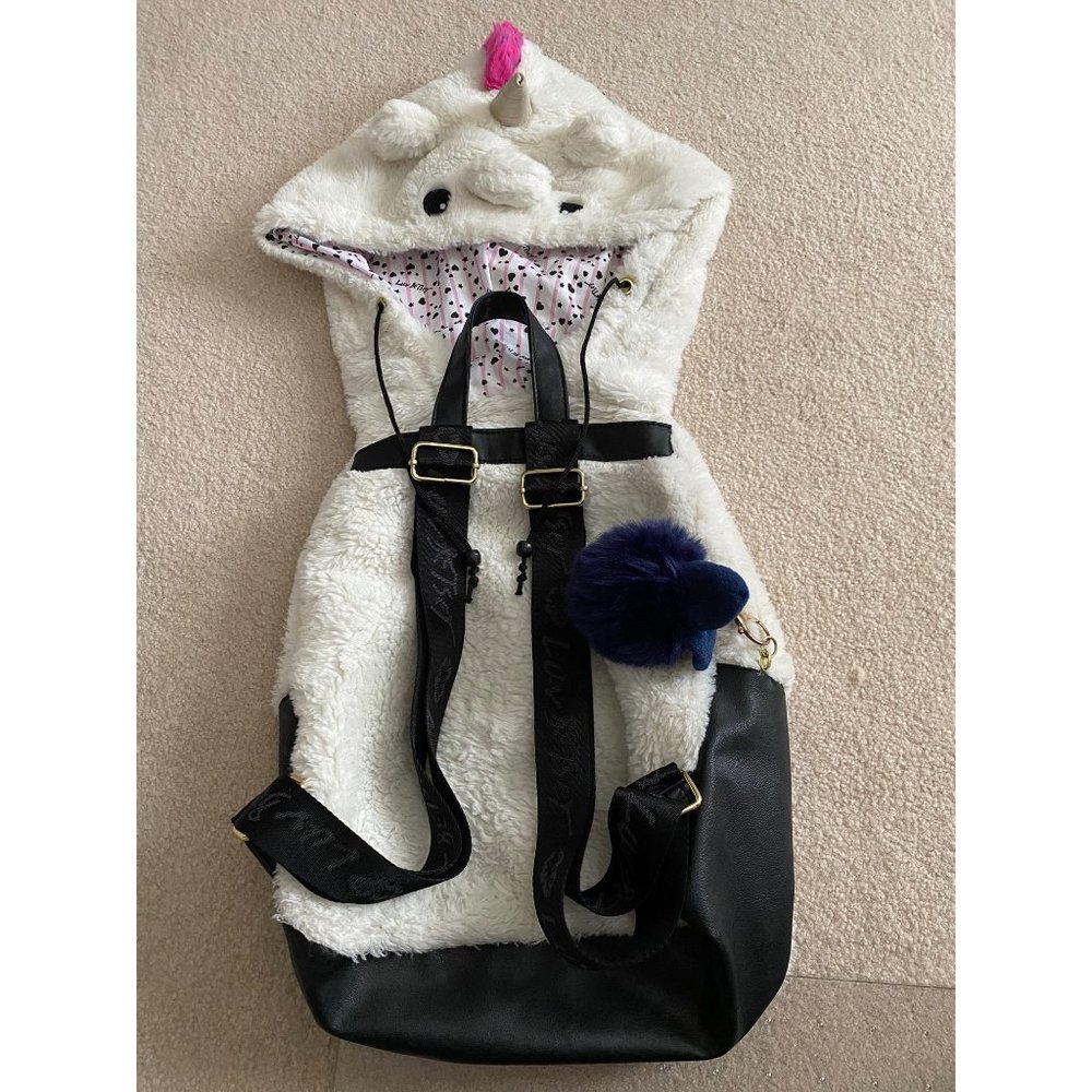 Betsey Johnson Sherpa Hooded Backpack Rare - Picture 2 of 6